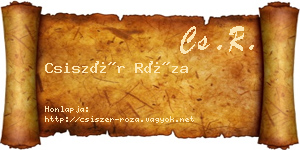 Csiszér Róza névjegykártya